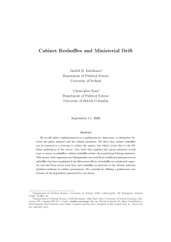 Cabinet Reshu es and Ministerial Drift