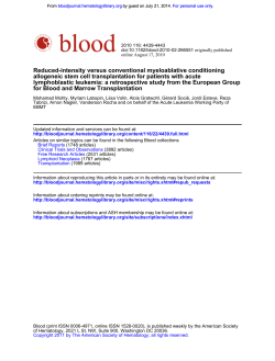 for Blood and Marrow Transplantation lymphoblastic leukemia: a