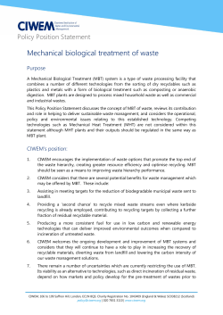 Mechanical biological treatment of waste