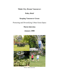 Think City, Dream Vancouver: Policy Brief