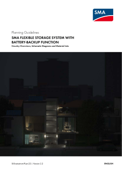 Planning Guidelines - SMA FLEXIBLE STORAGE SYSTEM WITH