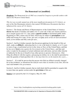 Homestead Act - Teachinghistory.org