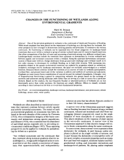 Changes in the functioning of wetlands along