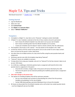 Maple T.A. Tips and Tricks