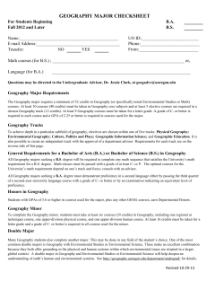 geography major checksheet