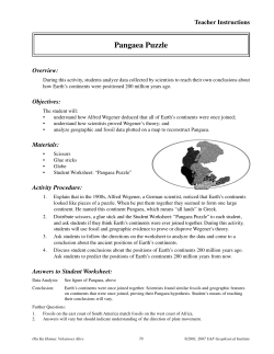 Pangaea Puzzle - Volcanoes Alive!