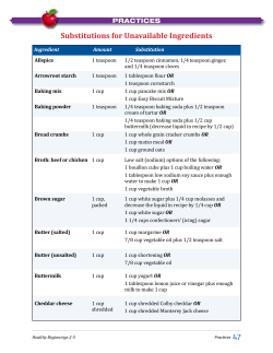 Substitutions for Unavailable Ingredients
