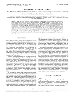 Sex Differences in Ethanol Intake and Sensitivity to Aversive Effects