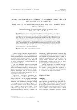 the influence of excipients on physical properties of tablets and