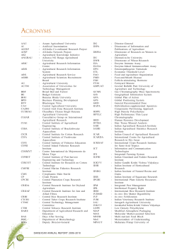 Acronyms - Indian Council of Agricultural Research