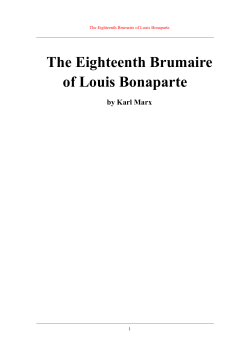 The Eighteenth Brumaire of Louis Bonaparte