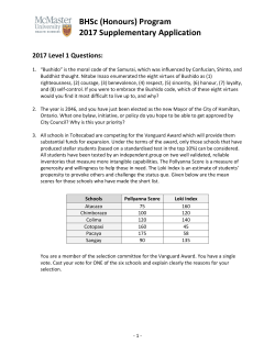 BHSc (Honours) Program 2017 Supplementary