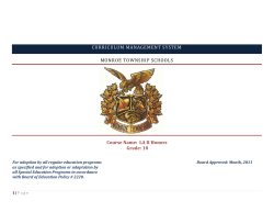 Language Arts II (Honors) - Monroe Township School District