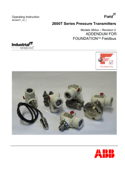 Addendum for FOUNDATION Fieldbus