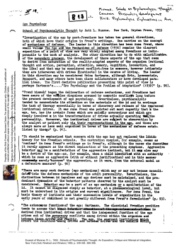 "S, "The autonomous functionsof the ego: Hartmann. The