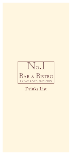 Drinks List - QueensHotelBrighton