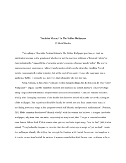 The Yellow Wallpaper - Mark G. Mantho Written Portfolio