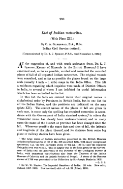 List of Indian meteorites.