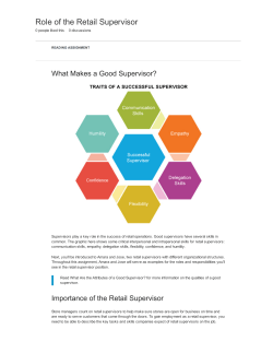 Role of the Retail Supervisor