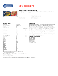 3336271-Cereal Bar, Strawberry Team Cheerios WG IW