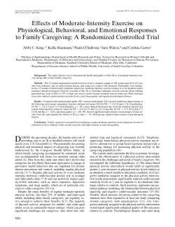 Effects of Moderate-Intensity Exercise on Physiological, Behavioral