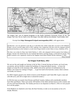 An Oregon Trail Diary, 1852