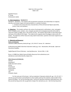 Math Ese 4 All Lesson Plan Math in 3D Elizabeth Parsons 6th Grade