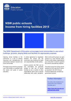 NSW public schools Income from hiring facilities 2015