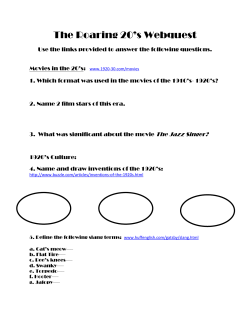 The Roaring 20`s Webquest