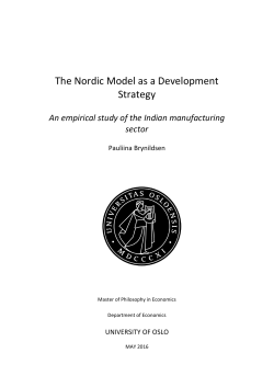 The Nordic Model as a Development Strategy