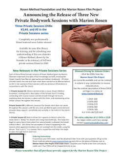 Rosen Method Foundation and the Marion Rosen Film Project