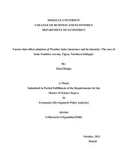 Factors that affect adoption of Weather index