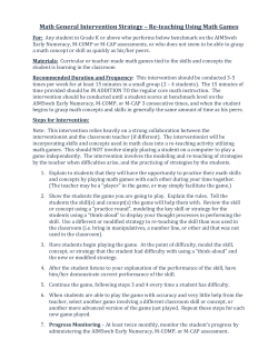 Math General Intervention Strategy &ndash; Re