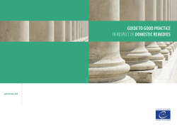 Guide to good practice in respect of domestic