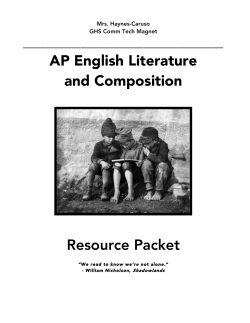 AP English Literature and Composition Resource Packet