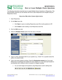 The following instructions describe how to create Multiple Choice