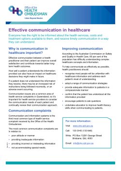 Effective communication in healthcare
