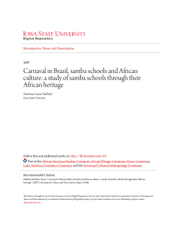 Carnaval in Brazil, samba schools and African culture: a study of