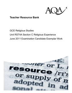 A-level Religious Studies Candidate exam responses RST4A