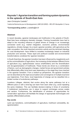 Agrarian transition and farming system dynamics in the uplands of