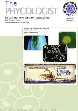 The Newsletter of the British Phycological Society