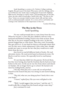 The Boy in the Trees - St. Norbert College