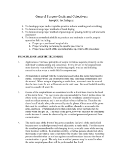 Aseptic Technique - Goals and Objectives