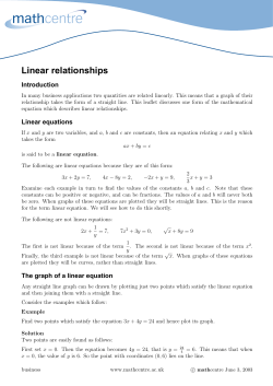 Linear relationships