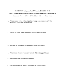 M.A HISTORY Assignment Test 3 Semester 2016 CBCS DDCE