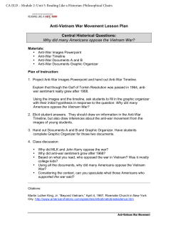 Anti Vietnam War Lesson Plan