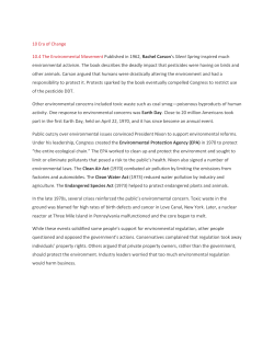 Lesson Summary 10 Era of Change 10.4 The Environmental