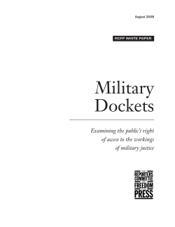 Military Dockets - Reporters Committee for Freedom of the Press