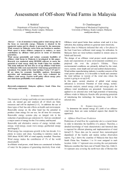 Assessment of Off-shore Wind Farms in Malaysia