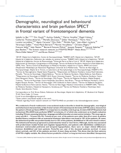 Demographic, neurological and behavioural characteristics and